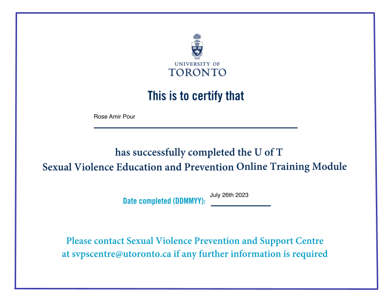 U of T Sexual Violence and Education Prevention